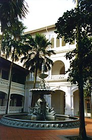 The courtyard at Raffles Hotel
