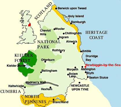 Map of Northumberland